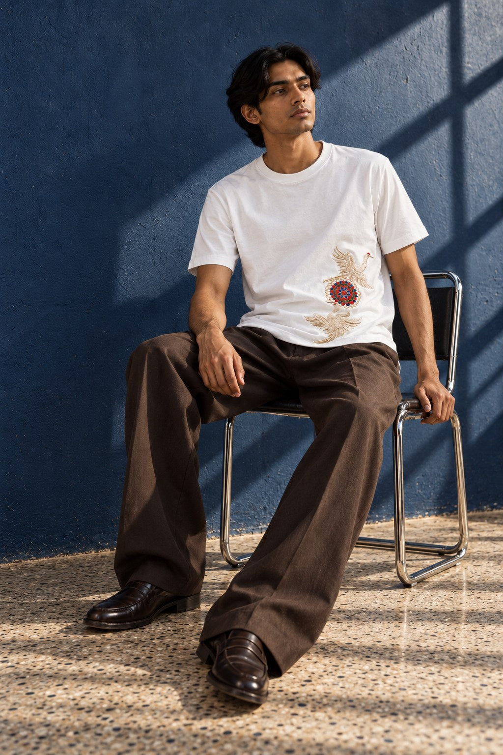 Crane Flight T-shirt, seated