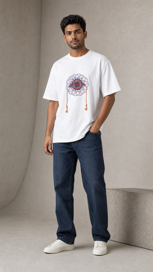 Mandala Ties Rakhi — studio standing